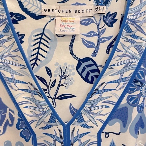 Vintage Gretchen Scott Blue and White Dress - Picture 3 of 9